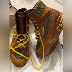 Jimmy Choo White Neoprene Sneakers